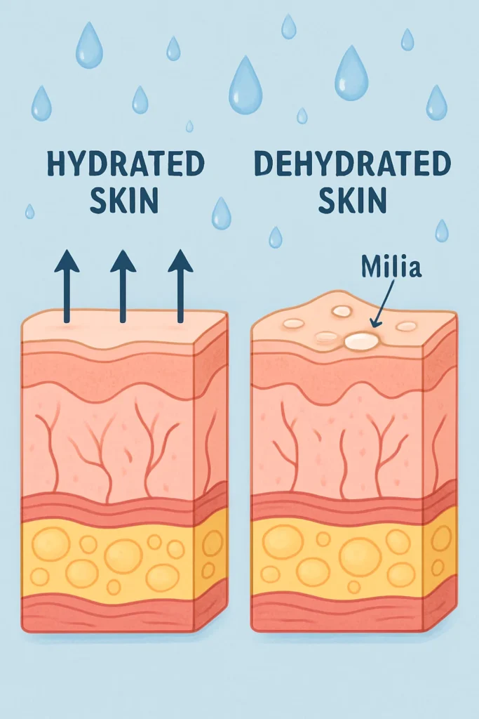 The importance of hydration and milia production New Malden