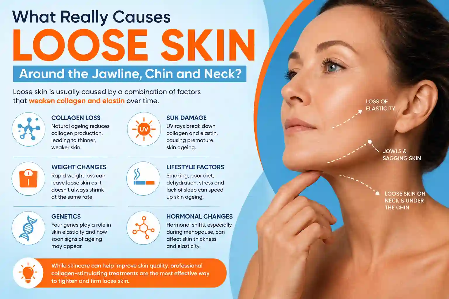 What Really Causes Loose Skin Around the Jawline, Chin and Neck New Malden?